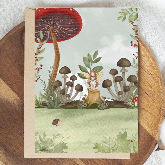 Invitation En Aluminium Fairy First Whimsical Forest Champignons 1er anniv