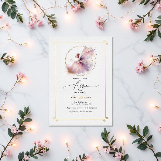 Invitation En Aluminium Fairy Premier 1er anniversaire fête