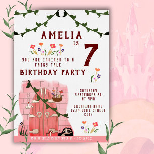 Invitation En Aluminium Fairy Tale Door Girl Anniversaire Party Gold
