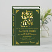 Invitation En Aluminium Fairy Tale Whimsbook Couverture Baby shower vert (Debout devant)