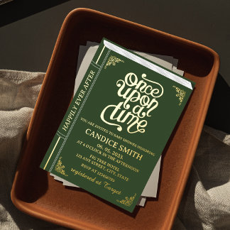 Invitation En Aluminium Fairy Tale Whimsbook Couverture Baby shower vert