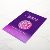 Invitation En Aluminium Faisons du disco néon pour l'enterrement de vie de (Rotation)