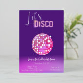 Invitation En Aluminium Faisons du disco néon pour l'enterrement de vie de (Debout devant)