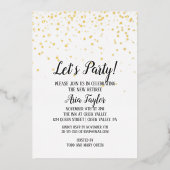 Invitation En Aluminium Faisons la fête Confetti Retraite Party Gold (Recto)