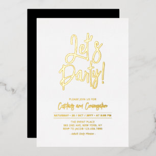 Invitation En Aluminium Faisons la fête Écriture Chic pour tout événemen