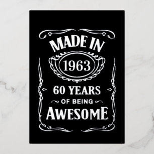 Invitation En Aluminium Fait en 1963 60 ans d'être génial 2023 anniversair