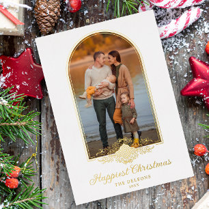 Invitation En Aluminium Fake Lace de Noël Fancy Golden Arch Effet photo