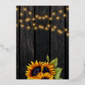 Invitation En Aluminium Fall in Love tournesols rustique mariage or script (Verso)
