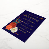 Invitation En Aluminium Fall Wedding Floral Monarch Blue Gold (Rotation)