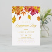 Invitation En Aluminium Falling Feuille Garland Automne Party (Debout devant)