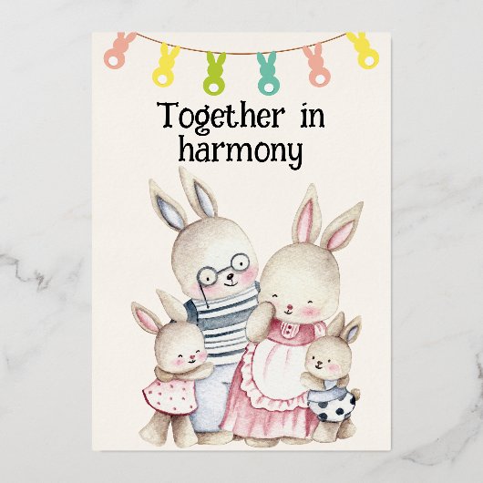 Invitation En Aluminium Famille est Harmony Bunny Famille Nursery Room Pos (Recto)