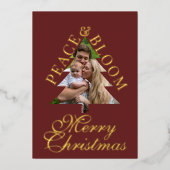 Invitation En Aluminium Family photo handwritten script burgundy real (Recto)