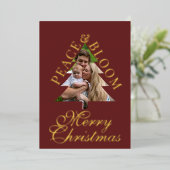 Invitation En Aluminium Family photo handwritten script burgundy real (Debout devant)
