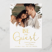 Invitation En Aluminium Fancy Brushstroke Grunge Splatt Dirty Photo (Recto)