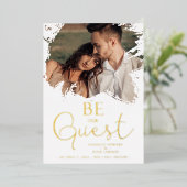 Invitation En Aluminium Fancy Brushstroke Grunge Splatt Dirty Photo (Debout devant)