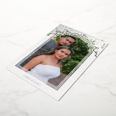 Invitation En Aluminium Fancy Frame Photo Wedding Flowers & Branches (Rotation)