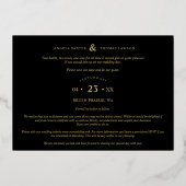 Invitation En Aluminium Fancy Golden Minimalist Branches Frame 4 Photos (Verso)