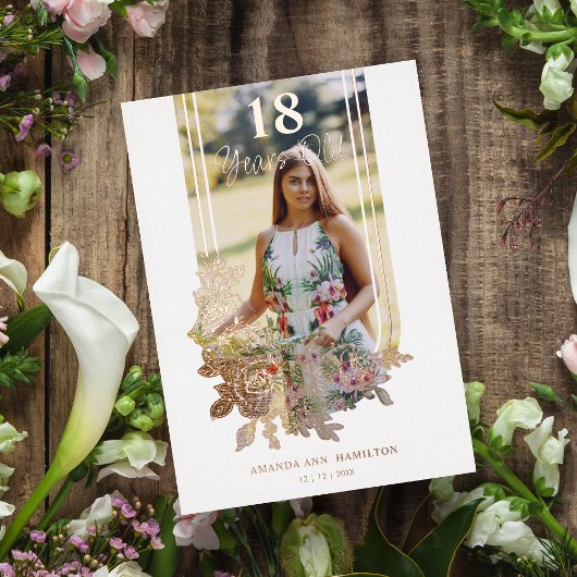 Invitation En Aluminium Fancy Trendy Arch Floral Birthday Party Photo