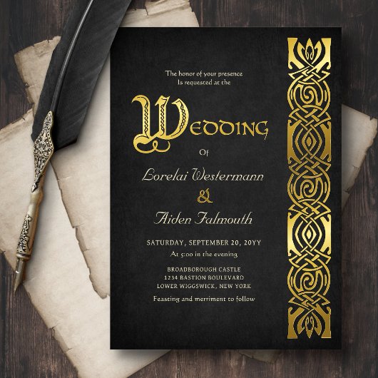 Invitation En Aluminium Fantasy Medieval Wedding