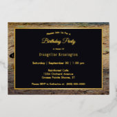 Invitation En Aluminium Faune Brown courir Cheetah Anniversaire Or (Recto)