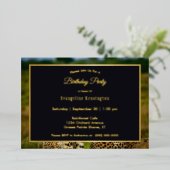 Invitation En Aluminium Faune Cheetah Pair Anniversaire Or (Debout devant)
