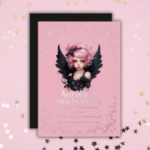 Fée Gothique Pastel Noir et Rose 13e Anniversaire