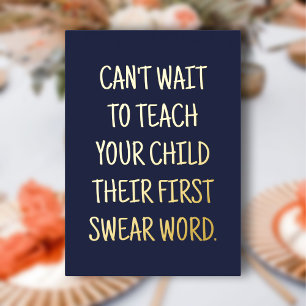 Invitation En Aluminium Félicitations pour la Baby Shower Drôle Bleu Nuit