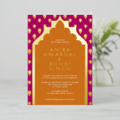 Invitation En Aluminium Fenêtre indienne colorée Mariage d'écran VRAI (Debout devant)