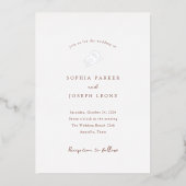 Invitation En Aluminium Fer à cheval minimaliste | Argent de mariage rusti (Recto)