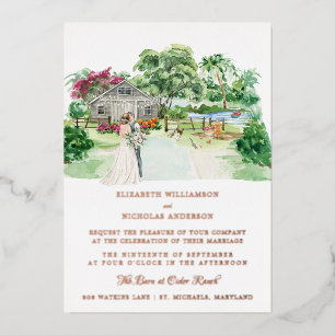 Invitation En Aluminium Ferme de campagne rustique   Élégant mariage en gr