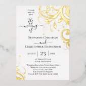 Invitation En Aluminium Festivals et Feuilles photo sur Mariage arrière (Recto)