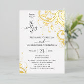 Invitation En Aluminium Festivals et Feuilles photo sur Mariage arrière (Debout devant)