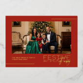 Invitation En Aluminium Festive But Still Fancy Photo Foil Christmas Card (Recto)