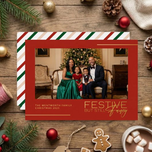 Invitation En Aluminium Festive But Still Fancy Photo Foil Christmas Card