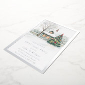 Invitation En Aluminium Festive Cosy Foil fête de Noël (Rotation)