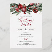 Invitation En Aluminium Festive Noël Foliage Red Gold (Recto)