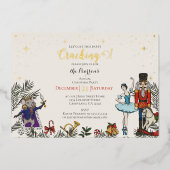 Invitation En Aluminium Festive Nutcracker Ballet Christmas Party Ivory (Recto)