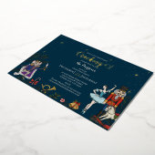 Invitation En Aluminium Festive Nutcracker Ballet Christmas Party Navy (Rotation)