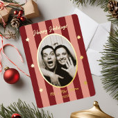 Invitation En Aluminium Festive Red Striped Holiday Party