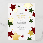 Invitation En Aluminium Festive Stars Noël Fête de Noël (Recto)