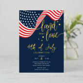 Invitation En Aluminium Fête 4 juillet USA (Debout devant)