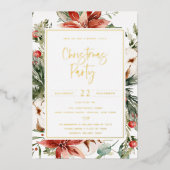 Invitation En Aluminium Fête Botanique de Noël Rustique (Recto)
