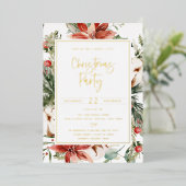 Invitation En Aluminium Fête Botanique de Noël Rustique (Debout devant)