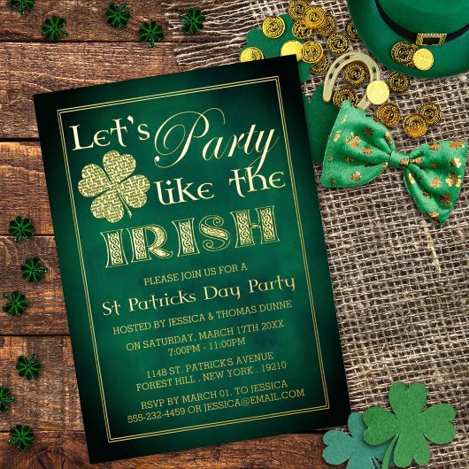 Invitation En Aluminium Fête Comme The Irish St. Patrick's Day Party Real