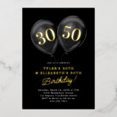 Invitation En Aluminium Fête conjointe de double anniversaire (Recto)