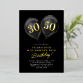 Invitation En Aluminium Fête conjointe de double anniversaire (Debout devant)