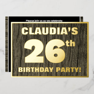 Invitation En Aluminium Fête d'anniversaire 26 ans : motif gras imitation