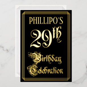 Invitation En Aluminium Fête d'anniversaire 29 ans — Écriture fantaisie et
