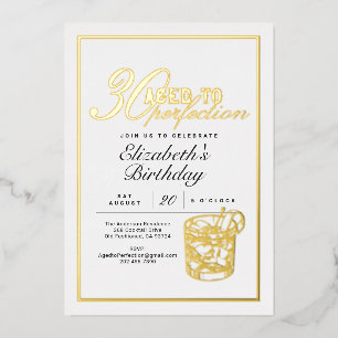 Invitation En Aluminium Fête d'anniversaire 30 ans Aged to Perfection Cock