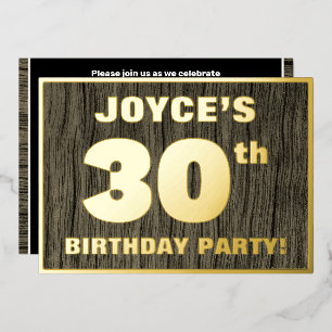 Invitation En Aluminium Fête d'anniversaire 30 ans : Motif gras imitation